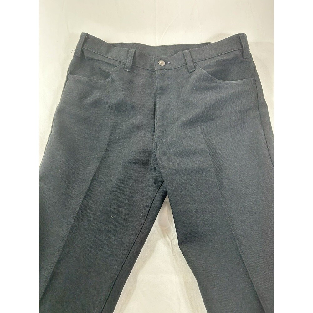 Vtg Levis Pants Black Polyester Bootcut Talon Zipper USA Made 70s 80s Mens 36x32